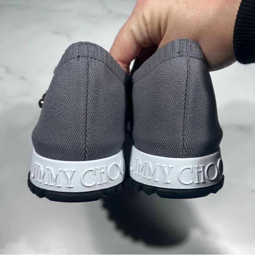 Jimmy Choo Verona Knit Dusk Grey Slip On Sneakers